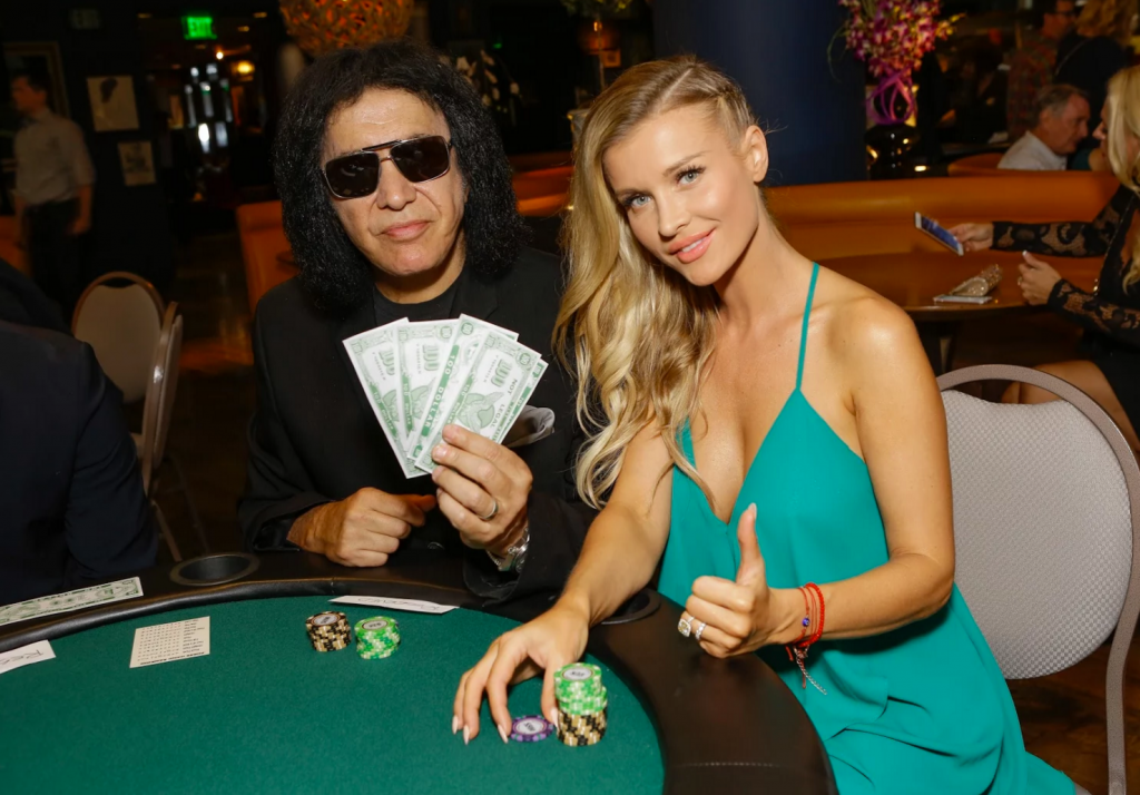 Rock legend Gene Simmons and supermodel Joanna Krupa attend Tower Cancer Research Foundation’s 3rd Annual Ante Up for a Cancer Free Generation Poker Tournament and Casino Night.