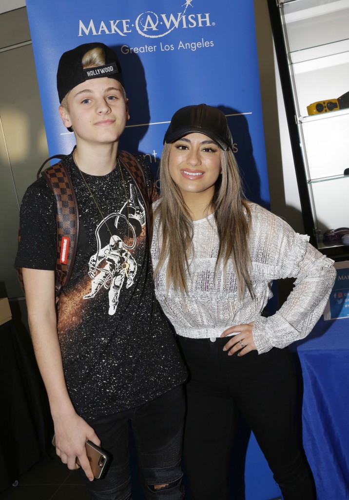 Internet personality Mark Thomas (L) and singer-songwriter Ally Brooke attend the GBK Pre-Grammy Lounge at the McLaren Auto Gallery on February 11, 2017 in Beverly Hills, California. (Photo by Tiffany Rose/Getty Images for GBK)