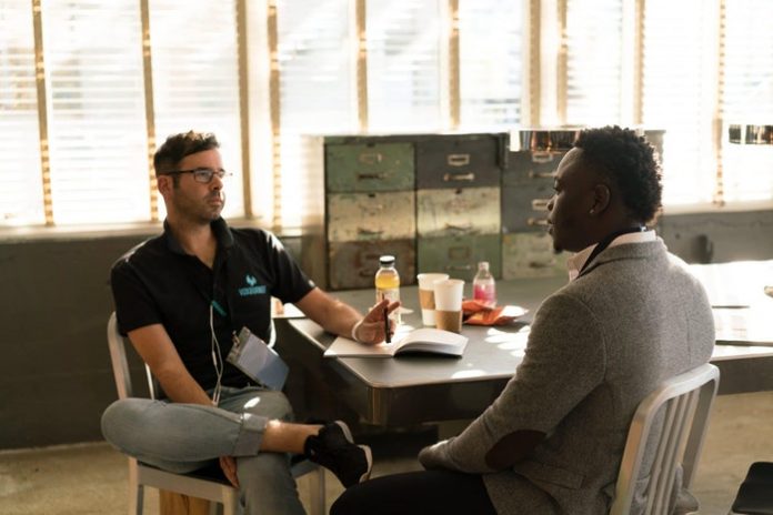 Two men in an interview for a job