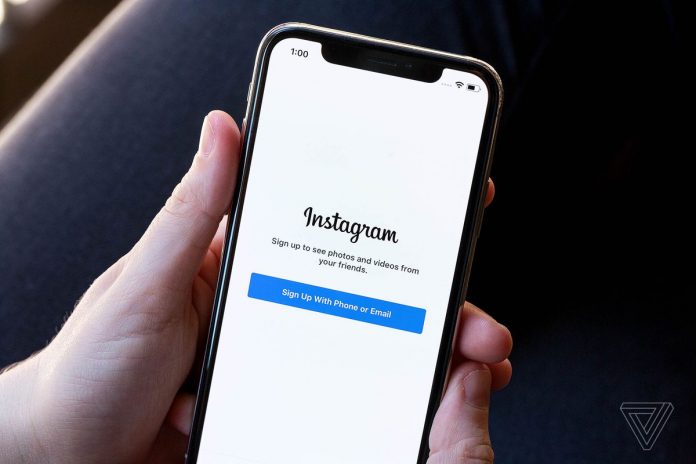 Smartphone with Instagram app open on screen