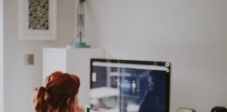 woman working from home