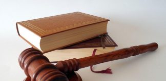 Law books and gavel