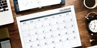 Calendar on desk