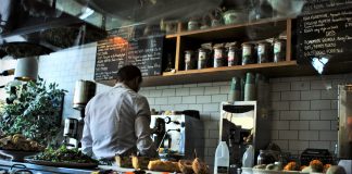 Man working at restaurant