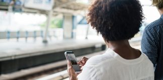 Woman looking at her phone