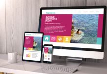 ecommerce website Digital generated devices on desktop, responsive website design on screen