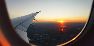 View from airplane window