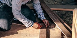 Man working in his woodshop