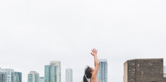 Woman performing yoga