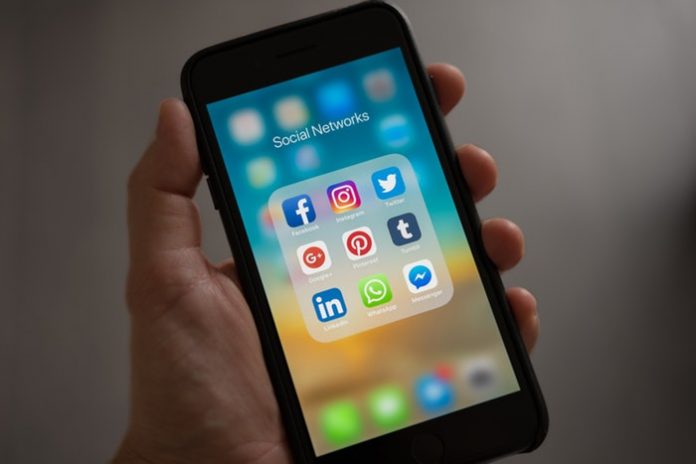 Social media platforms on mobile phone