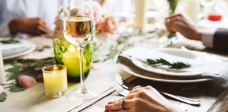 Bride's hand with wedding ring