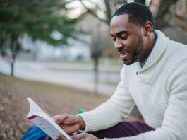 Man reading book