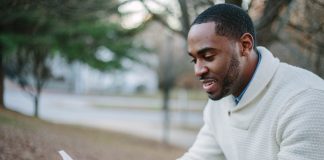 Man reading book