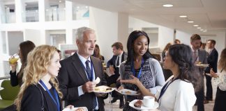 People socializing at event