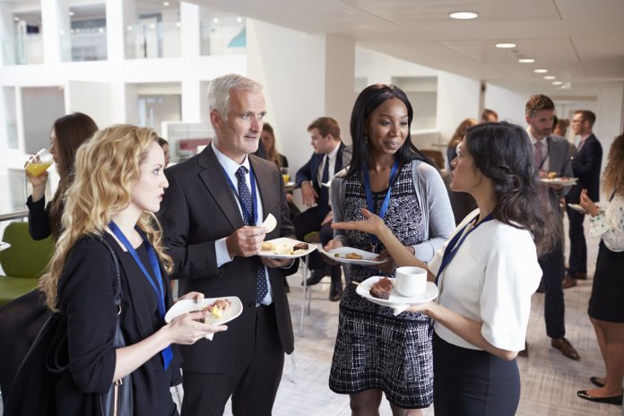 People socializing at event