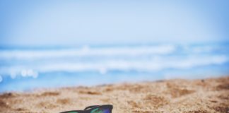 Sunglasses on beach