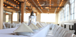 Long, classy dining room table