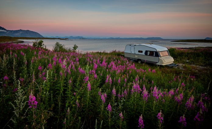 Beautiful landscape with RV