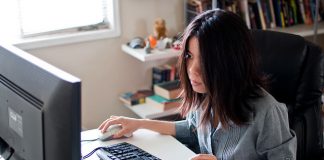 Woman working at desk