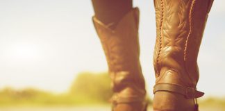 Female with cowboy boots