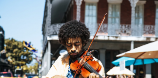 Man playing instrument