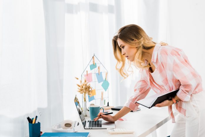 Woman in home office