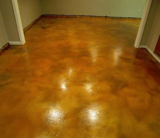 Stained concrete floor