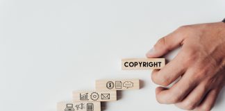 Copyright on wooden block