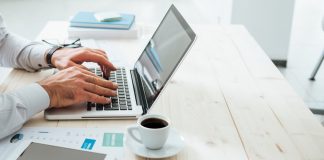 Businessman working at desk