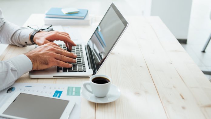 Businessman working at desk