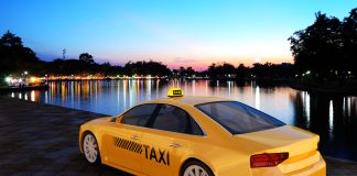 Taxi parked on the street