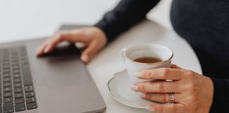 Person working from laptop