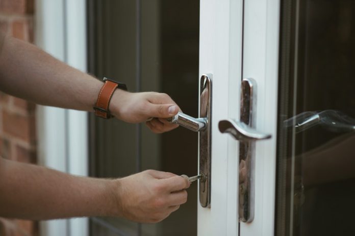 Lock on door handle