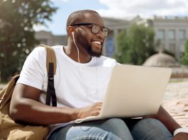 Man sitting with laptop