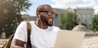 Man sitting with laptop