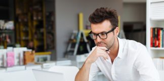 Man working on laptop