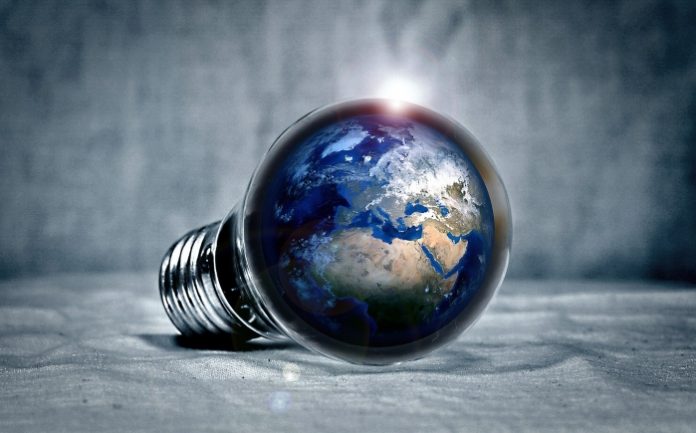 Earth in Light Bulb