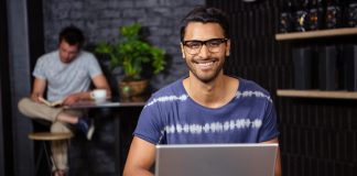 Man working on laptop