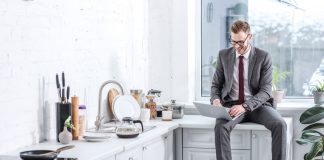 Man working in kitchen