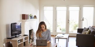 Woman working from home