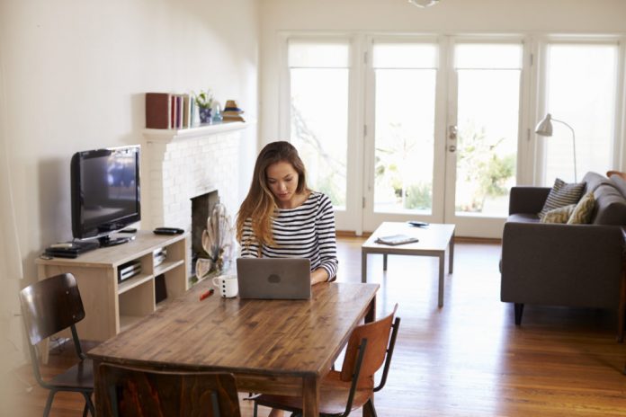 Woman working from home