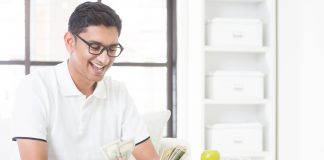 Man counting money