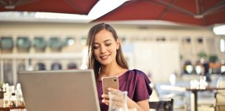 Woman looking at phone