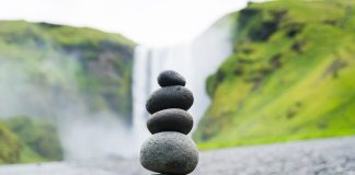 Stack of balancing rocks