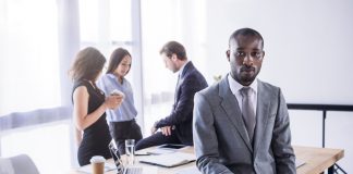 Businessman in office