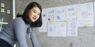 Businesswoman using laptop computer