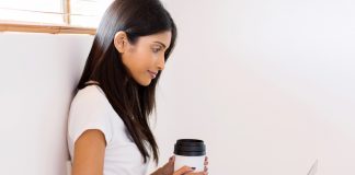 Woman using laptop