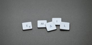 Email written on cubes