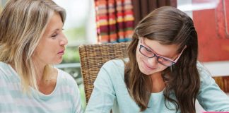 Woman tutoring a student