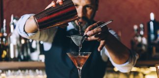 Bartender pouring drink